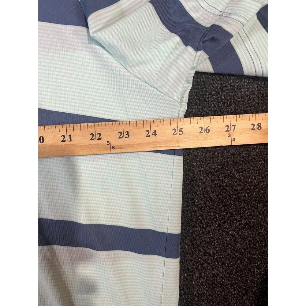 Adidas‎ Golf Mens Ultimate Wrap Polo Shirt Blue Mint Striped 2XL New